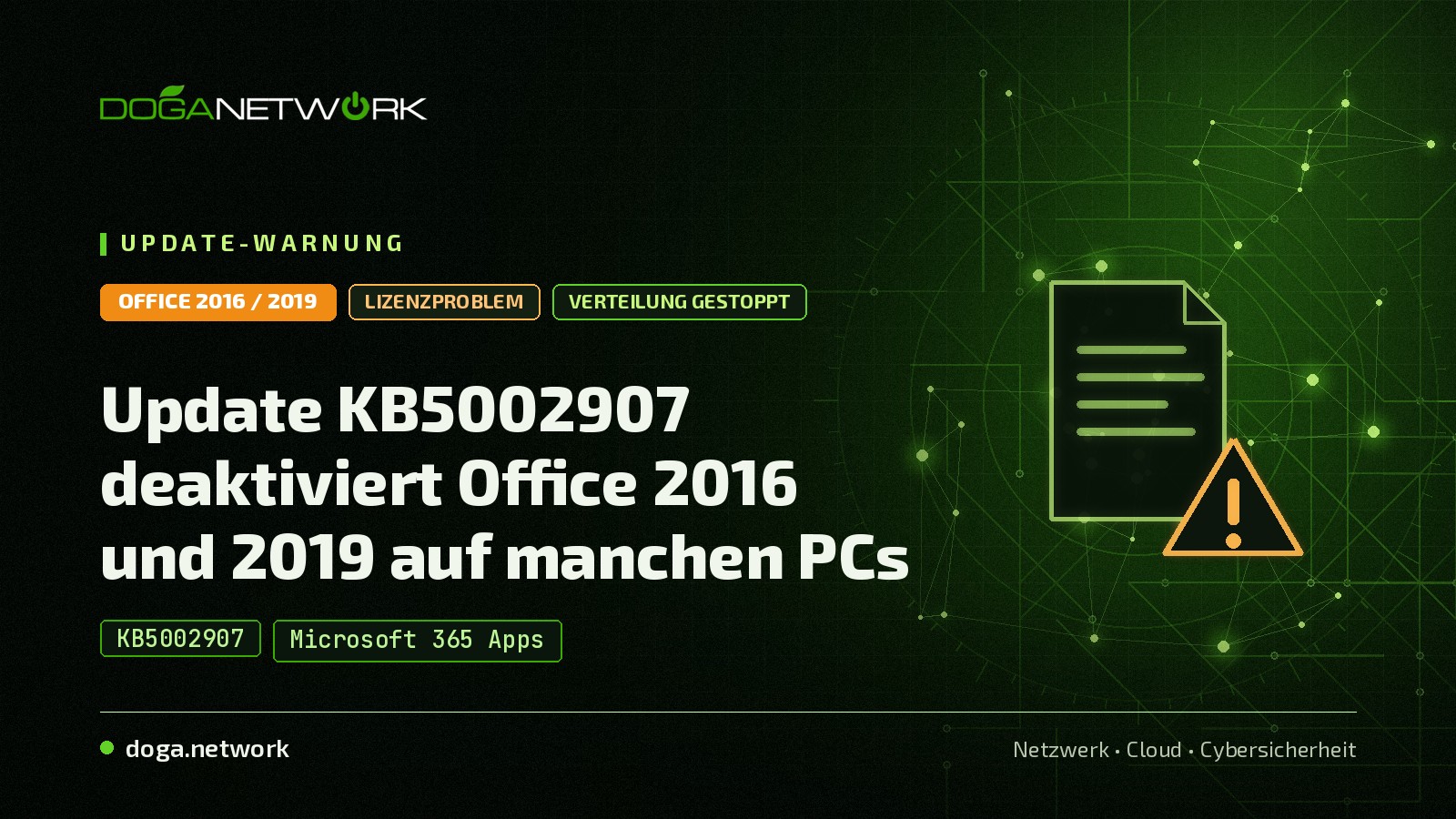 Update KB5002907 deaktiviert Office 2016 und 2019 Lizenzen