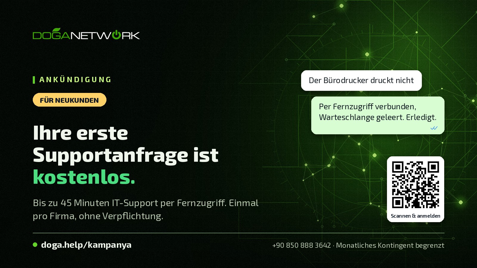 Neukunden: Ihre erste Supportanfrage ist kostenlos