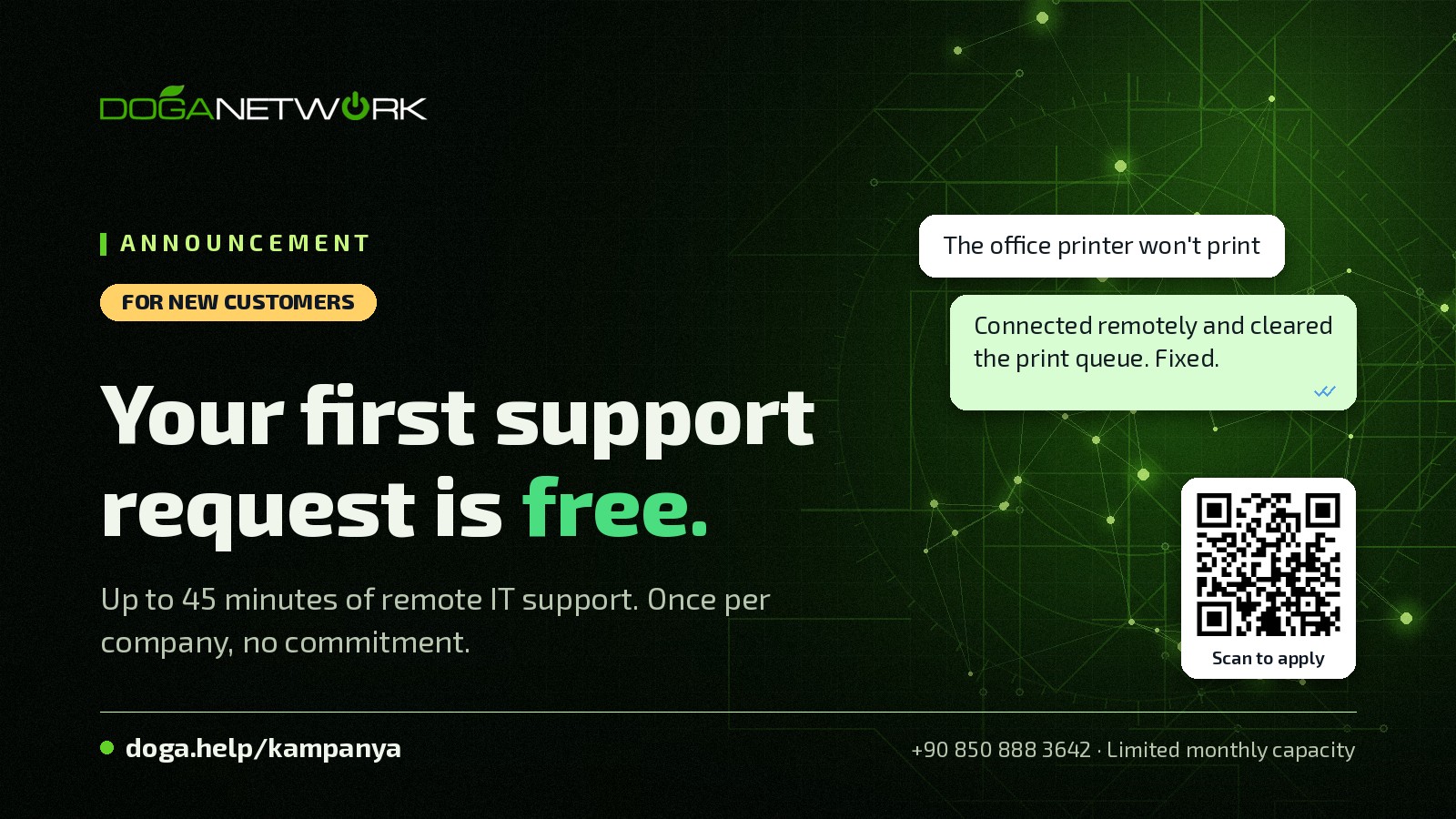 New customers: your first support request is free
