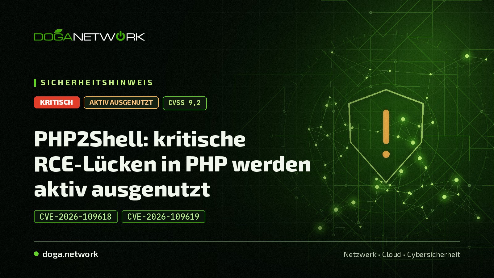 PHP-Sicherheitslücken CVE-2026-109618 / CVE-2026-109619 (PHP2Shell): Kritische RCE wird aktiv ausgenutzt